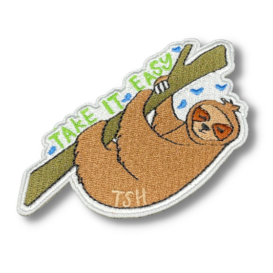 Take It Easy Sloth Patch - TinySuperheroes