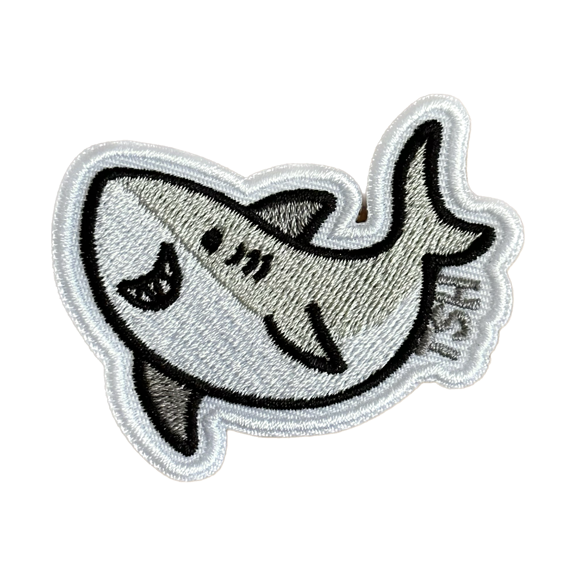 Electric Shark Patch 506 2 Inch Diameter Embroidered Patch 