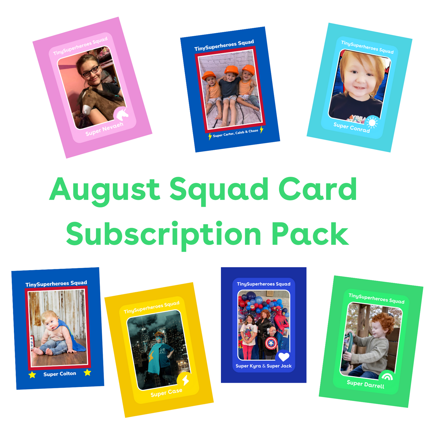 Past Squad Card Subscription Packs - TinySuperheroes