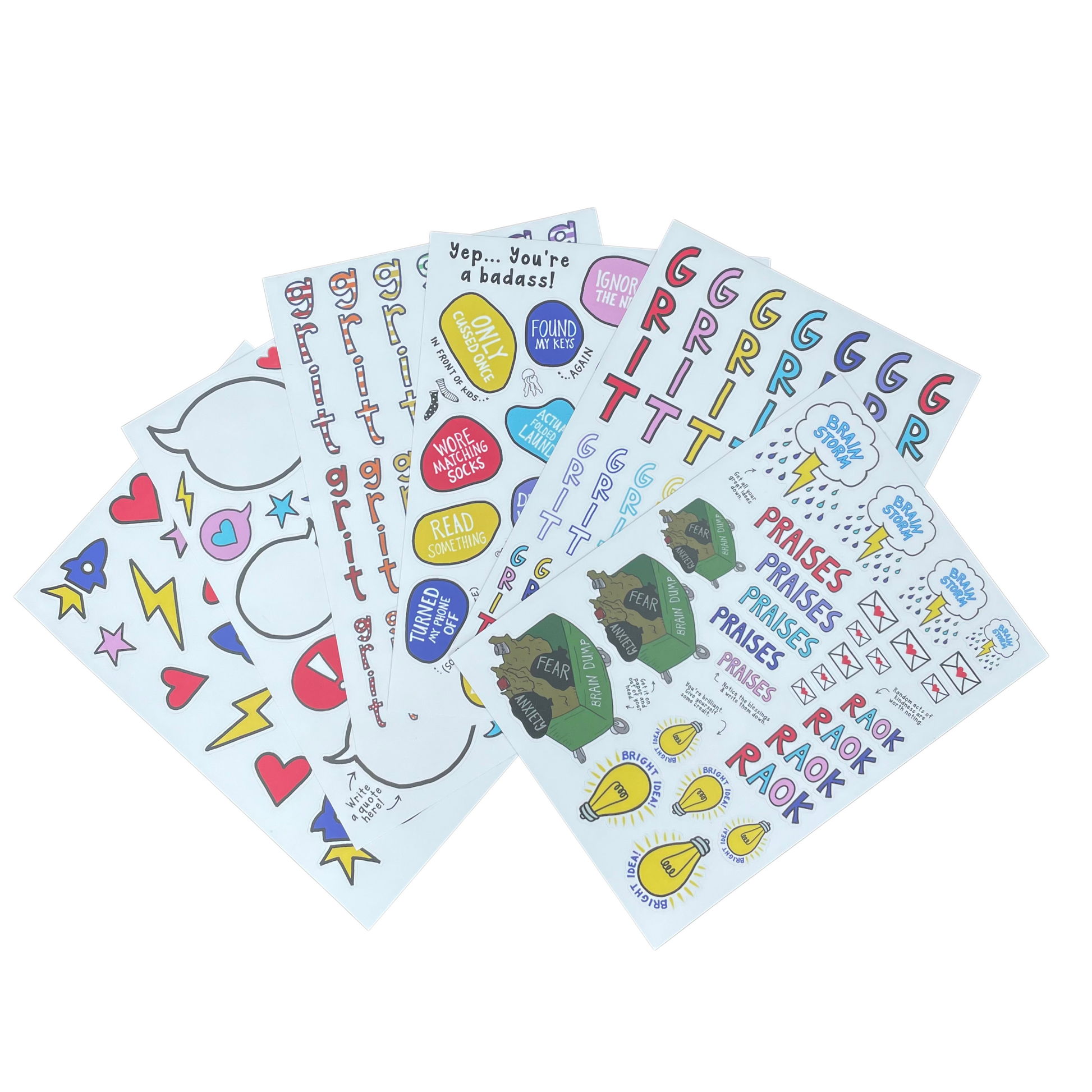 GRIT Journal Sticker Pack (Stickers ONLY) - TinySuperheroes
