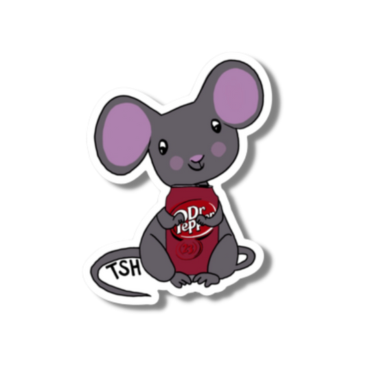 Dr. Pepper lovin' Mouse Sticker - TinySuperheroes