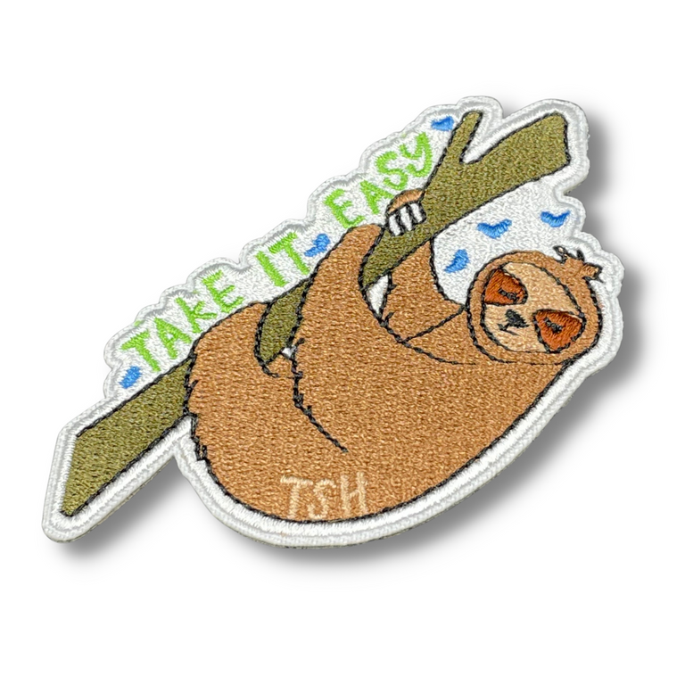 Take It Easy Sloth Patch - TinySuperheroes