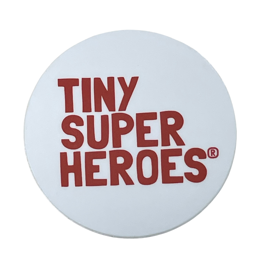 White TSH Circle Sticker - TinySuperheroes