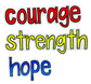 Courage, Strength, Hope Stickers - TinySuperheroes